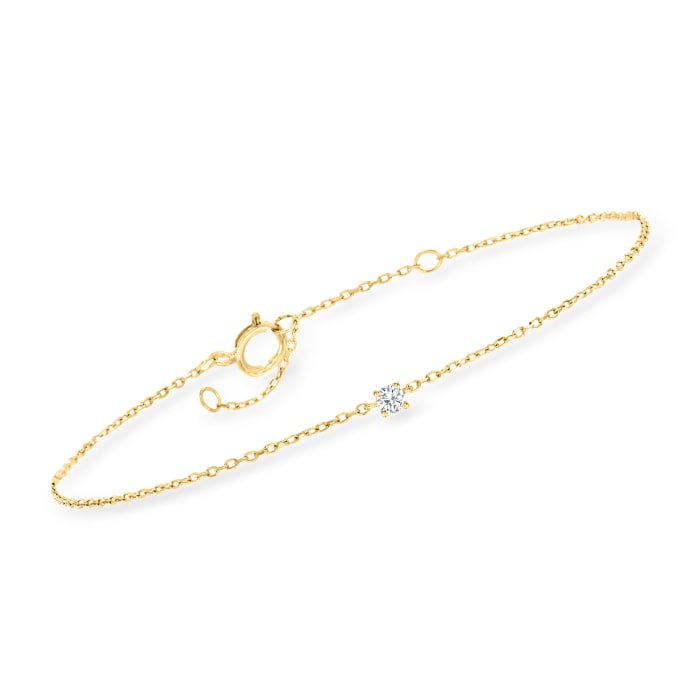 Diamond-Accented Station Bracelet in 14kt Yellow Gold