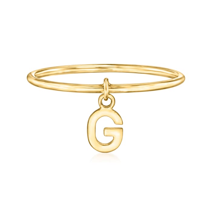 14kt Yellow Gold &quot;G&quot; Initial Charm Ring