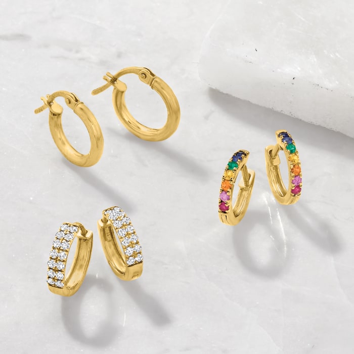 2mm 14kt Yellow Gold Small Hoop Earrings