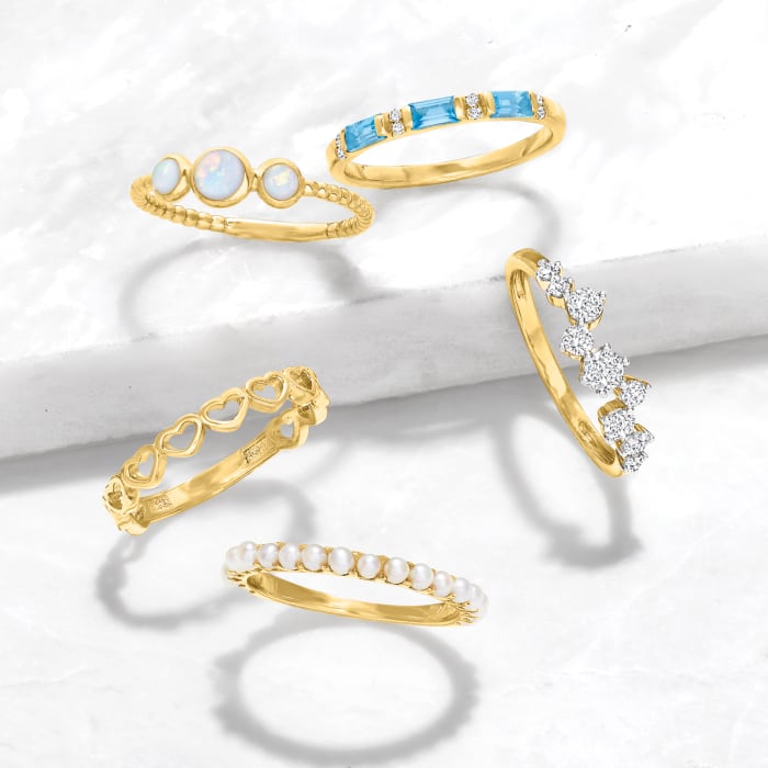 Opal Three-Stone Ring in 14kt Yellow Gold