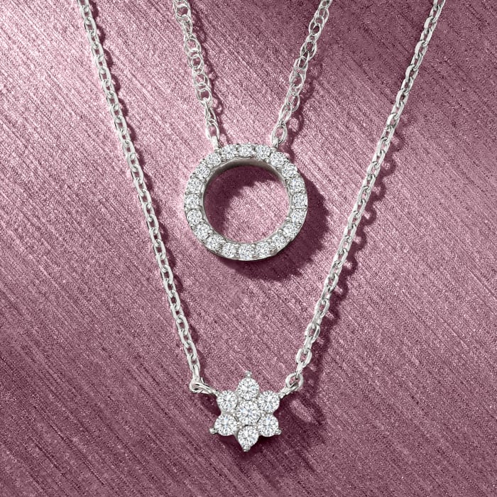 .10 ct. t.w. Diamond Eternity Circle Necklace in Sterling Silver