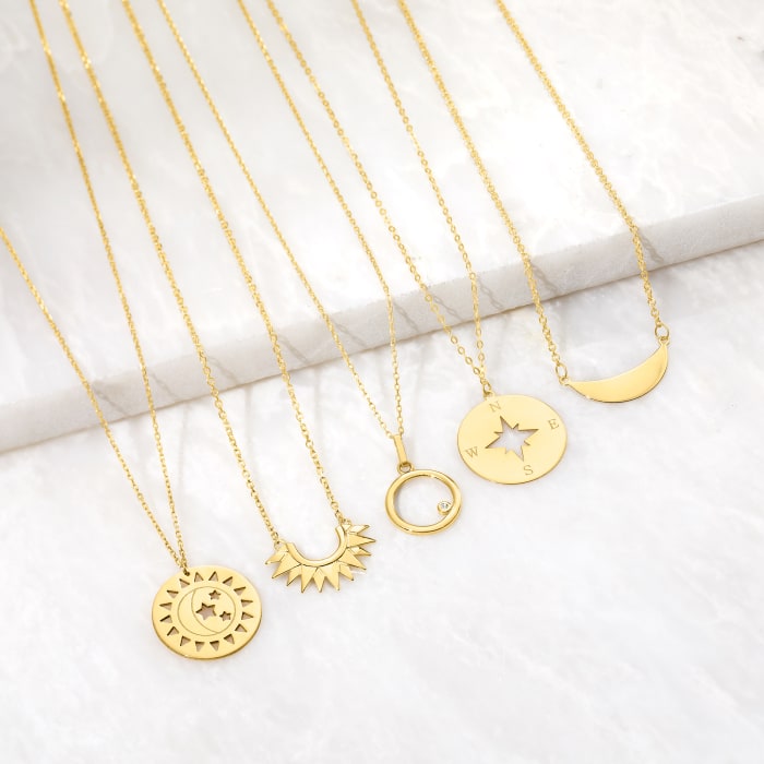 14kt Yellow Gold Sunray Necklace