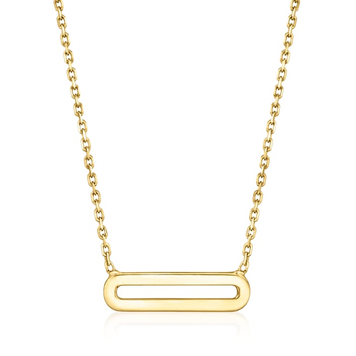 Italian 14kt Yellow Gold Single Paper Clip Link Necklace