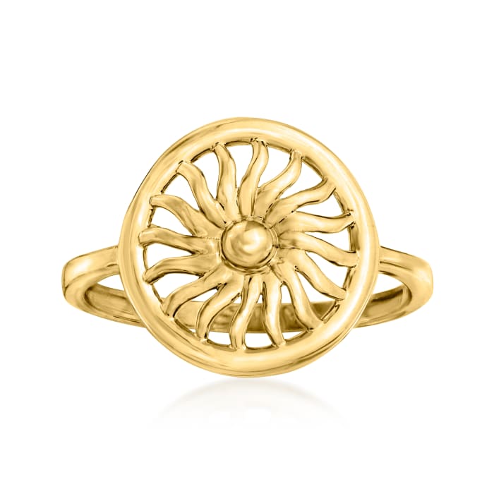 14kt Yellow Gold Sun Circle Ring