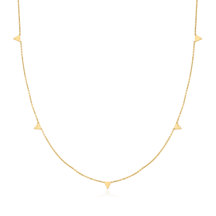 Italian 14kt Yellow Gold Triangle Station Necklace