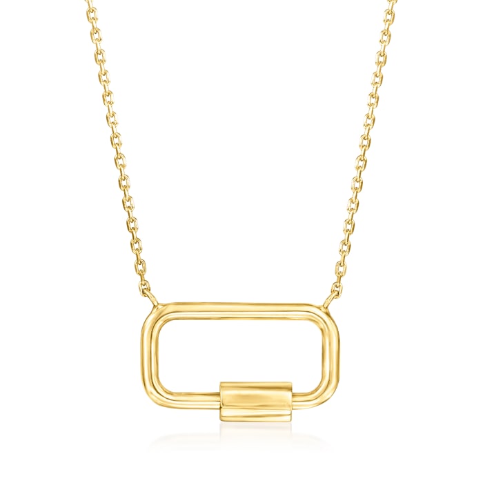 Italian 14kt Yellow Gold Carabiner Necklace