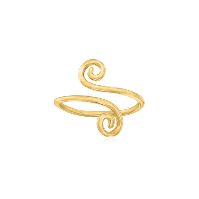 14kt Yellow Gold Swirl Bypass Toe Ring