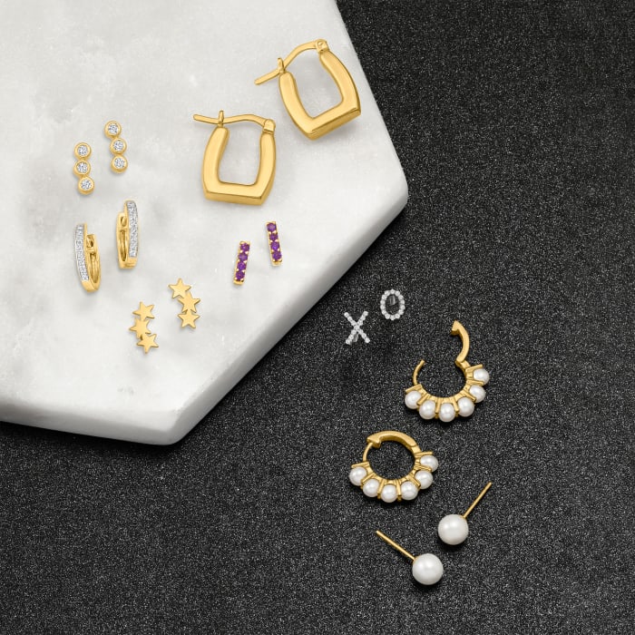 Italian 14kt Yellow Gold Square Hoop Earrings