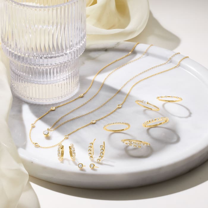 .20 ct. t.w. Diamond Station Necklace in 14kt Yellow Gold