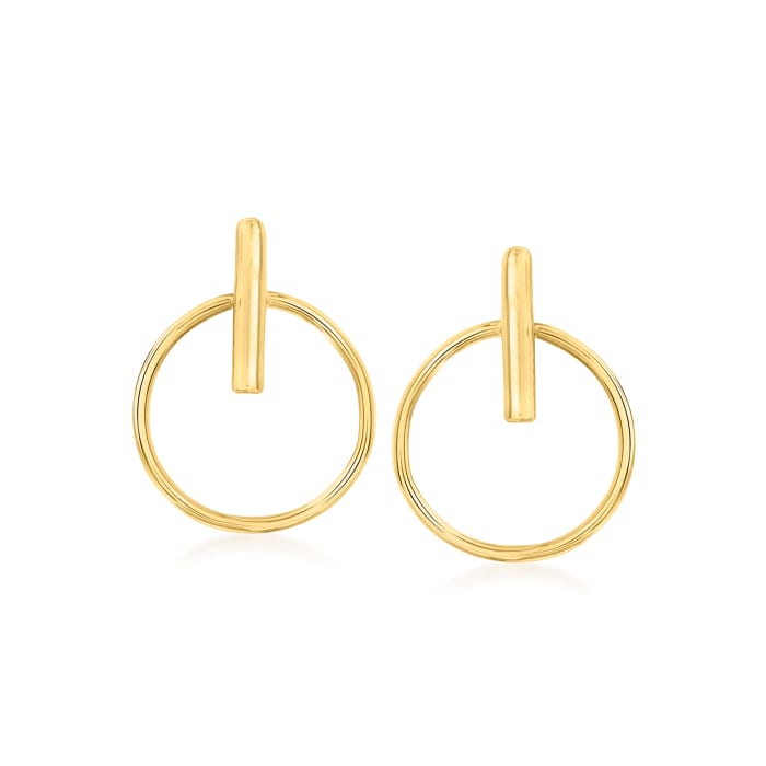 14kt Yellow Gold Open-Circle Drop Earrings