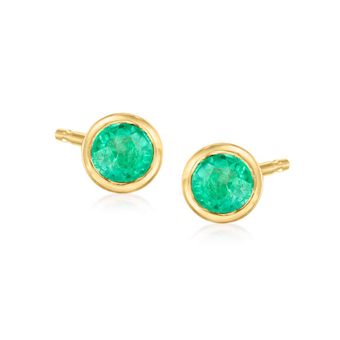 .20 ct. t.w. Emerald Stud Earrings in 14kt Yellow Gold