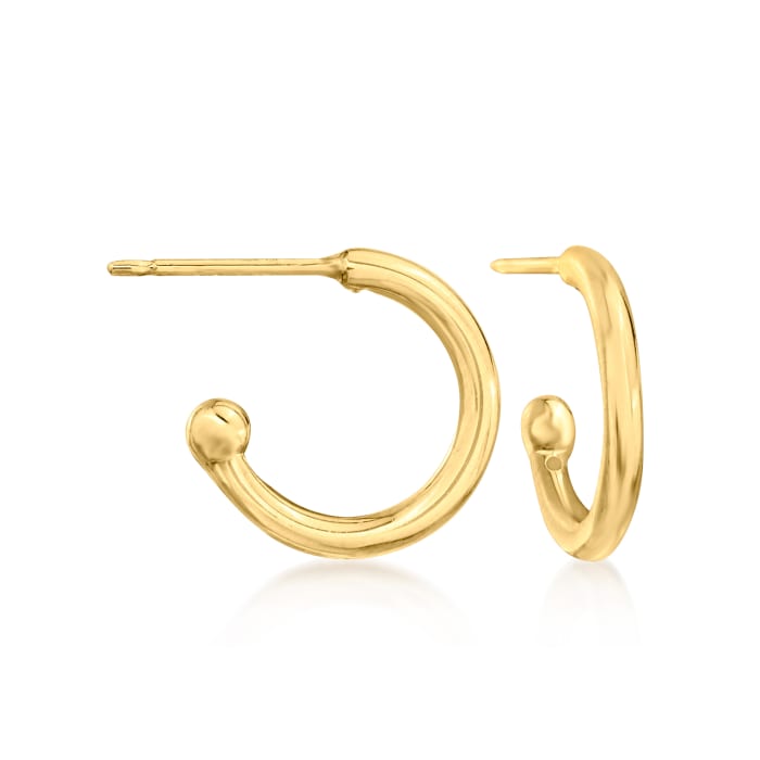 14kt Yellow Gold Removable Heart Hoop Drop Earrings