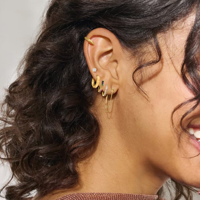 14kt Yellow Gold Double-Chain Drop Earrings