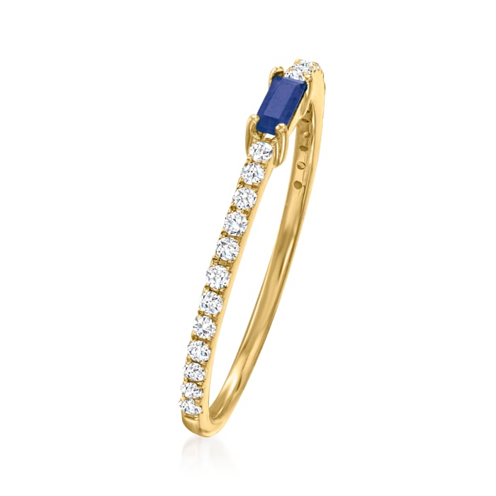 .10 Carat Sapphire and .19 ct. t.w. Diamond Ring in 14kt Yellow Gold