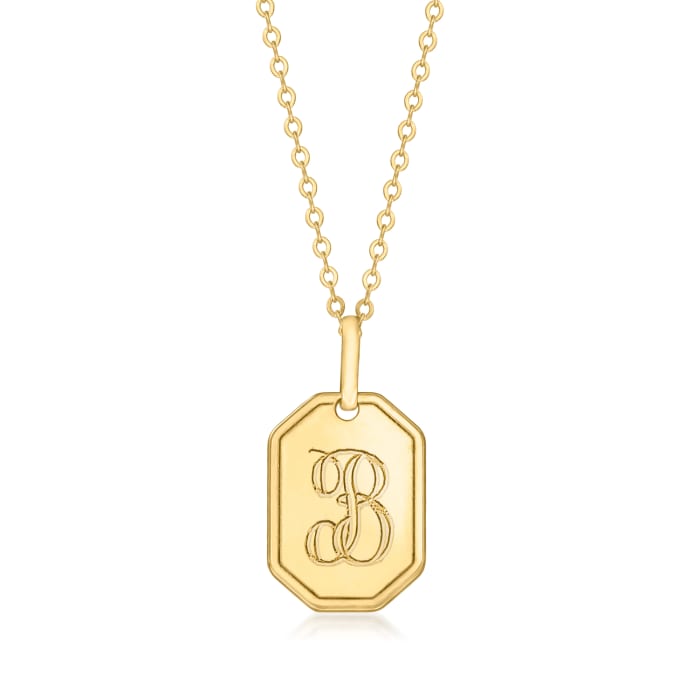 Italian 14kt Yellow Gold Personalized Tag Pendant Necklace
