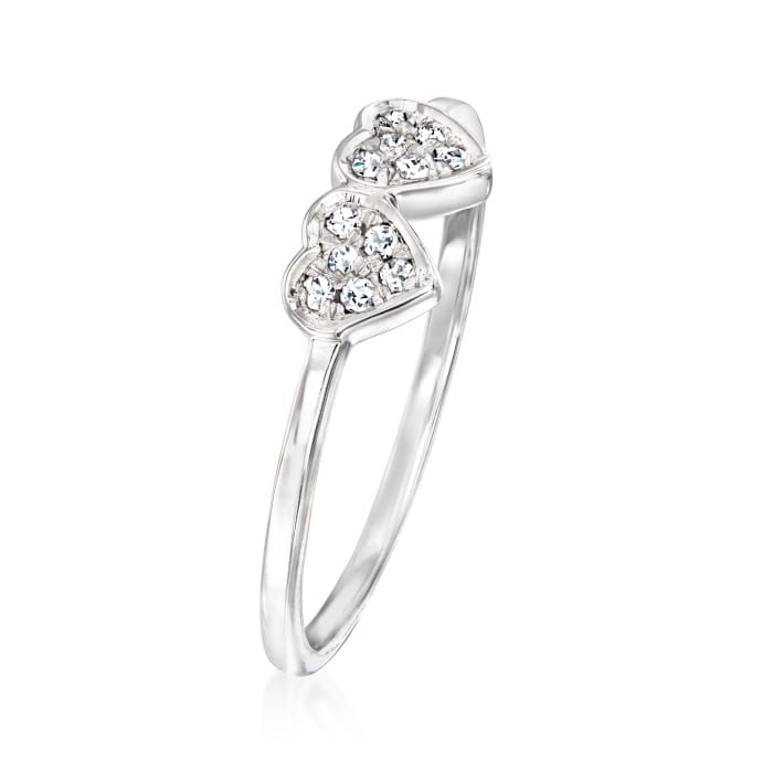 .10 ct. t.w. Diamond Double-Heart Ring in Sterling Silver
