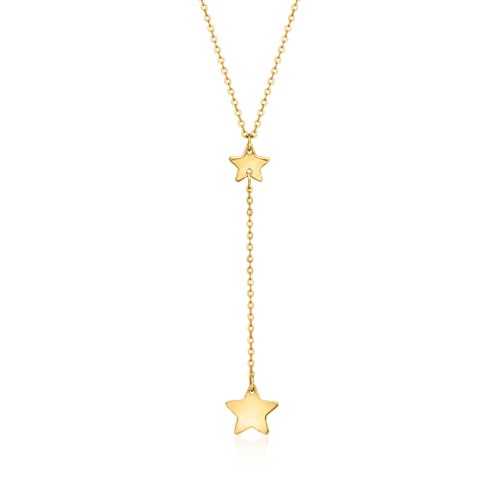 Italian 14kt Yellow Gold Star Y-Necklace