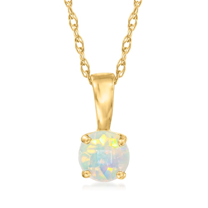 Opal Pendant Necklace in 14kt Yellow Gold