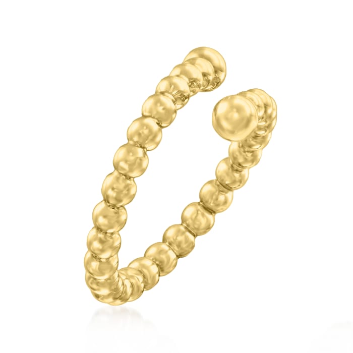 Italian 14kt Yellow Gold Beaded Bypass Ring