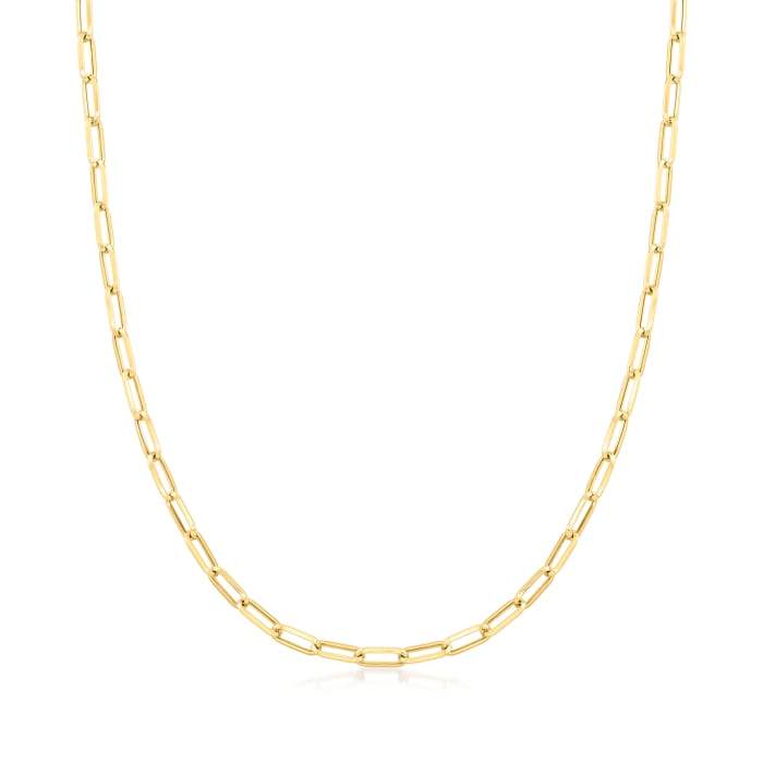 14kt Yellow Gold 3mm Paper Clip Link Necklace