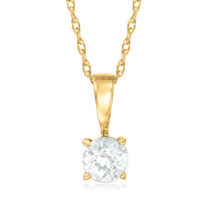 .20 Carat White Sapphire Pendant Necklace in 14kt Yellow Gold