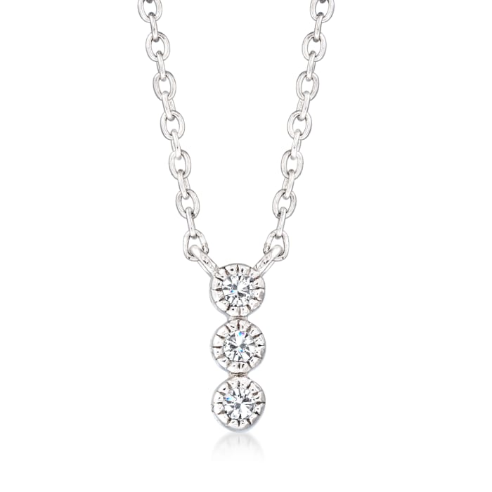 Diamond-Accented Trio Necklace in Sterling Silver
