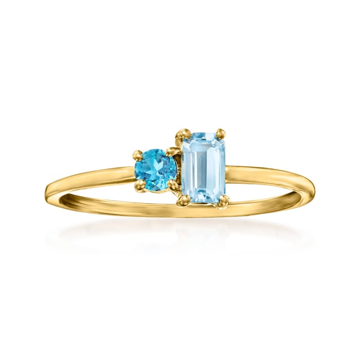 .40 ct. t.w. London and Sky Blue Topaz Ring in 14kt Yellow Gold