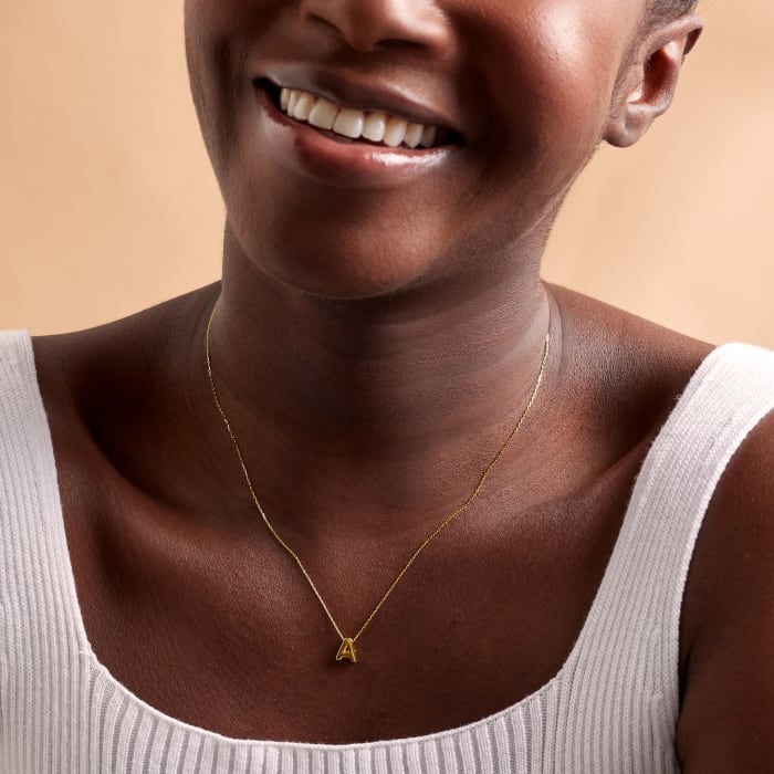 14kt Yellow Gold Mini Initial Necklace