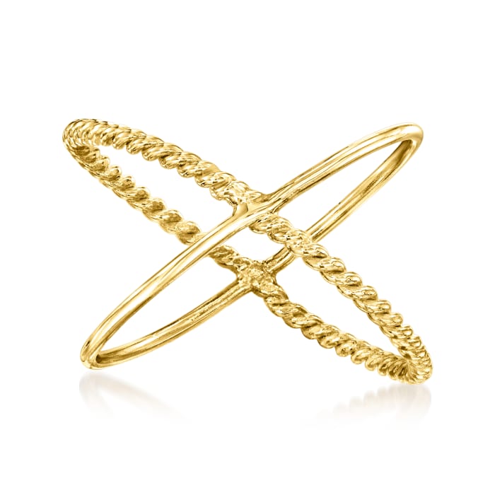 Italian 14kt Yellow Gold Crisscross Ring