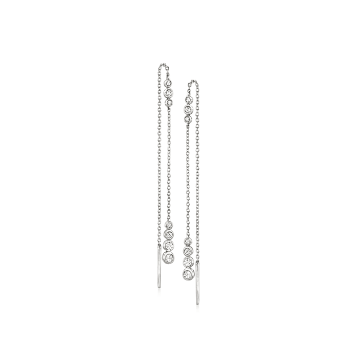 .25 ct. t.w. Bezel-Set Diamond Threader Earrings in Sterling Silver