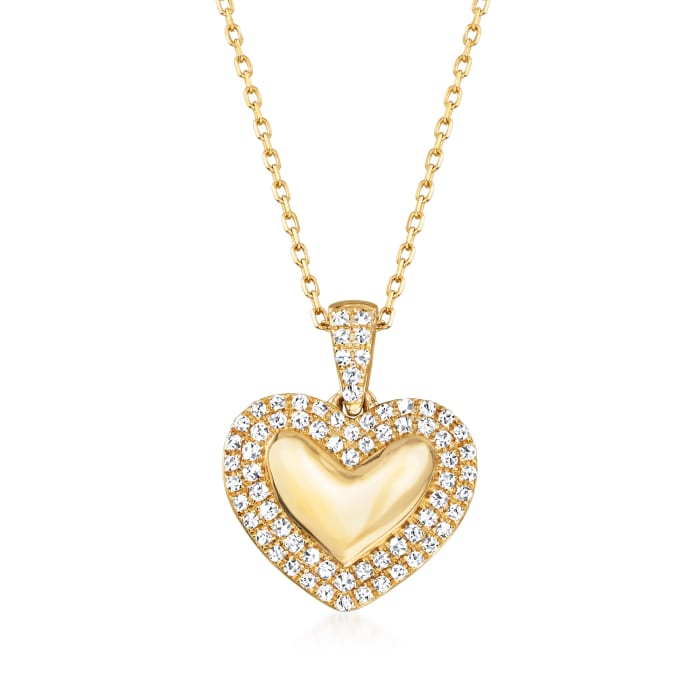 .15 ct. t.w. Diamond Heart Pendant Necklace in 14kt Yellow Gold