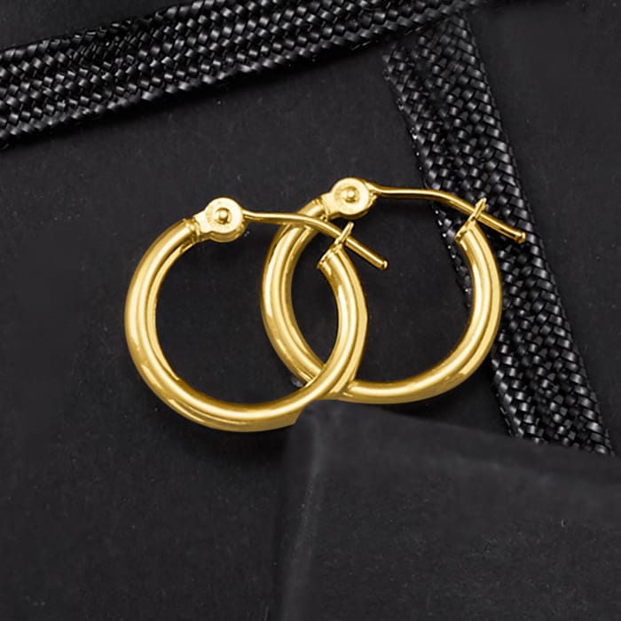 2mm 14kt Yellow Gold Hoop Earrings