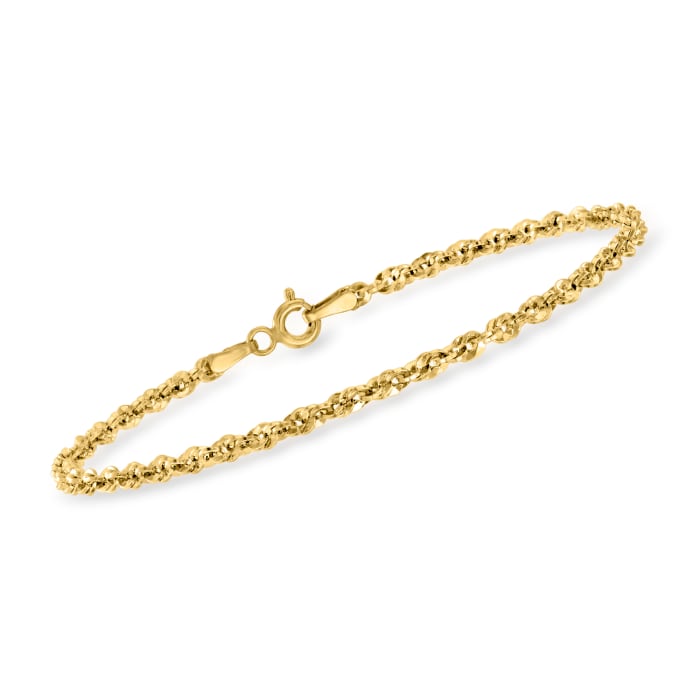 Italian 14kt Yellow Gold Rope-Chain Bracelet