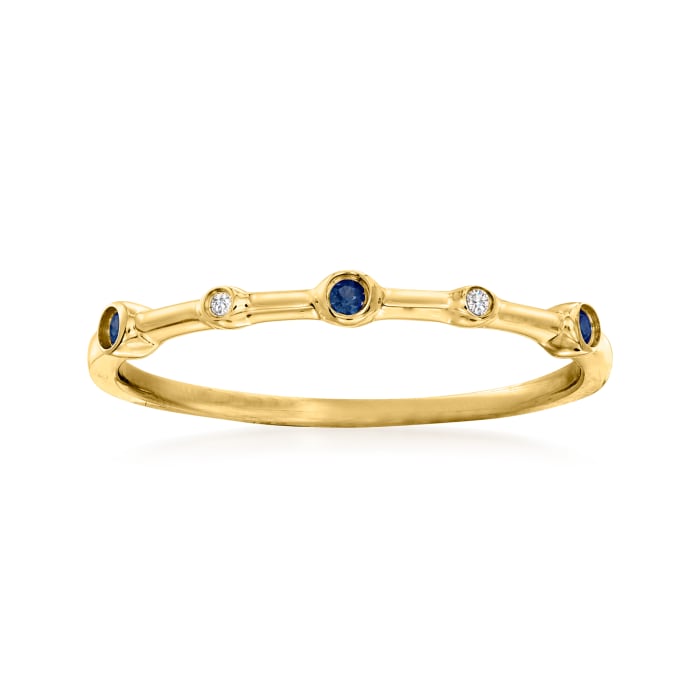 Sapphire- and Diamond-Accented Ring in 14kt Yellow Gold