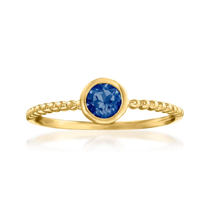 .50 Carat Sapphire Beaded Ring in 14kt Yellow Gold