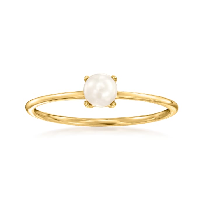 4mm Cultured Pearl Ring in 14kt Yellow Gold