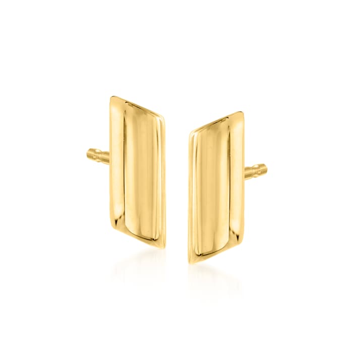 14kt Yellow Gold Slanted Bar Stud Earrings