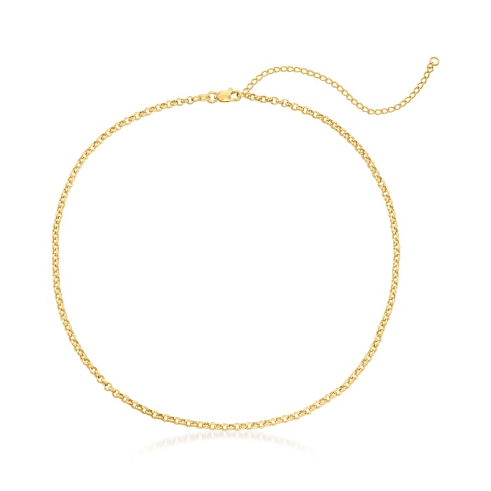14kt Yellow Gold Rolo-Link Choker Necklace