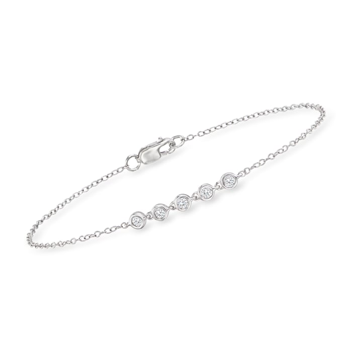 .15 ct. t.w. Bezel-Set Diamond Bracelet in Sterling Silver