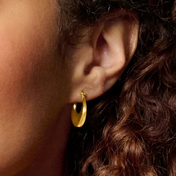 14kt Yellow Gold Flat Hoop Earrings