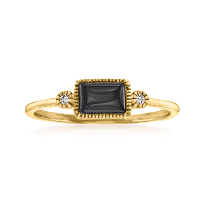 Black Onyx Ring in 14kt Yellow Gold