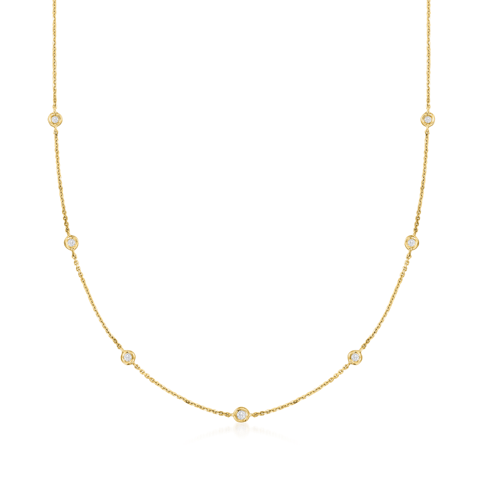 .20 ct. t.w. Diamond Station Necklace in 14kt Yellow Gold