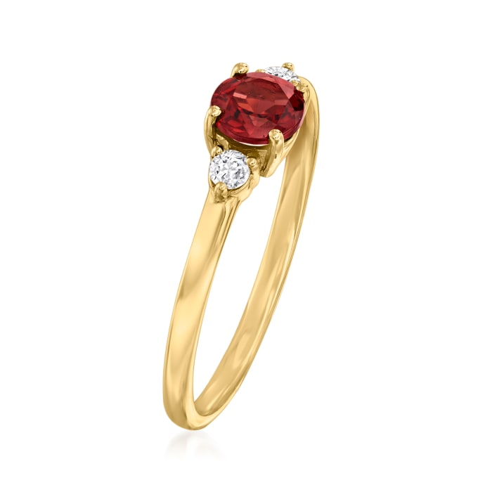 .60 Carat Garnet Ring with .10 ct. t.w. Diamonds in 14kt Yellow Gold