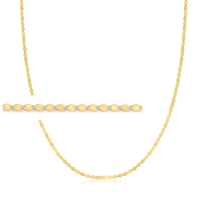 2.3mm 14kt Yellow Gold Mirror-Link Necklace