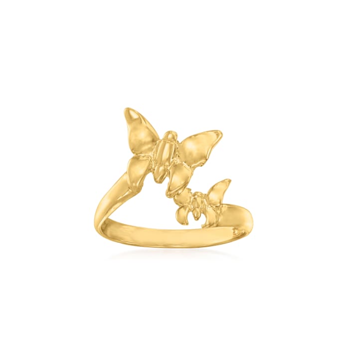 14kt Yellow Gold Butterfly Bypass Toe Ring