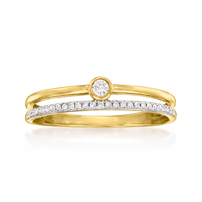 .10 ct. t.w. Diamond Double-Row Ring in 14kt Yellow Gold