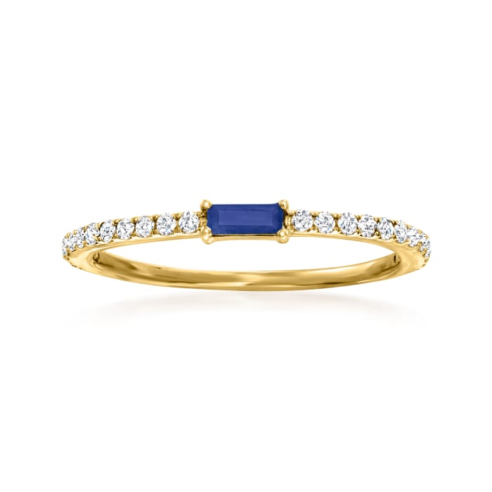 .10 Carat Sapphire and .19 ct. t.w. Diamond Ring in 14kt Yellow Gold