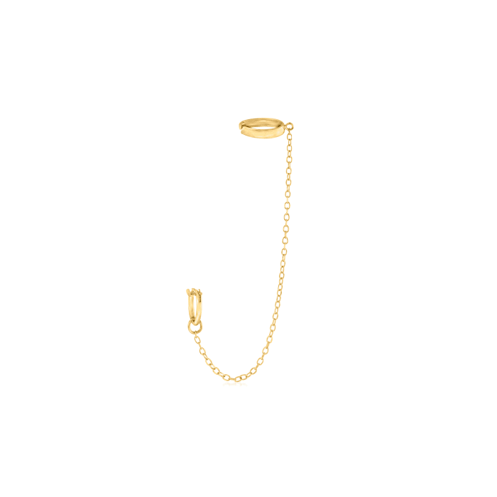 14kt Yellow Gold Single Hoop and Cuff Earring