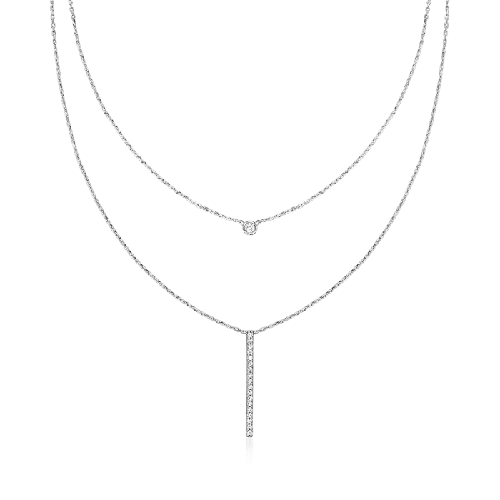 .20 ct. t.w. Diamond Linear Layered Necklace in Sterling Silver
