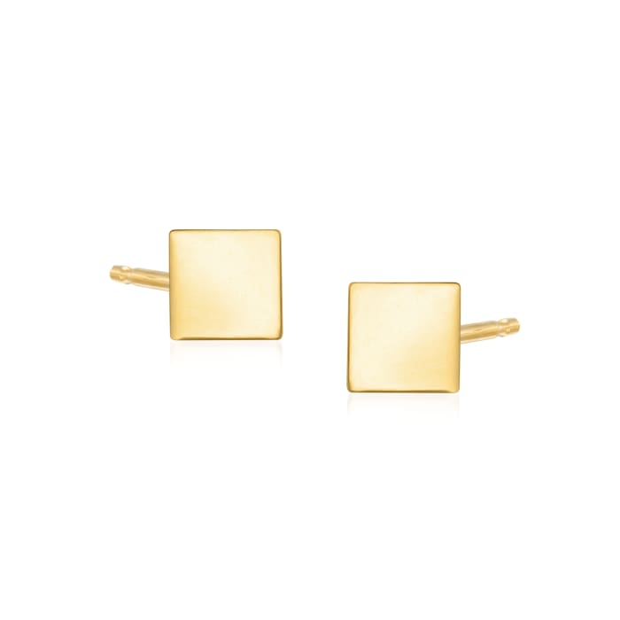 Italian 14kt Yellow Gold Square Stud Earrings